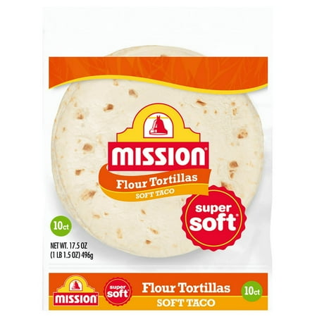 Mission Super Soft Soft Taco Flour Tortillas 17.5 oz (Pack of 6)
