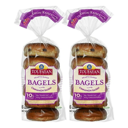 Cinnamon Raisin Pre-Sliced Bagels | High Protein Vegan (2 Pack  12 Bagels Total)