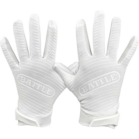 Battle Sports Doom 1.0 Adult Football Receiver Gloves - Small - White