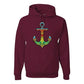 Trippy Mandala Nautical Colorful Mosaic Anchor | Mens Fashion Hooded Sweatshirt Graphic Hoodie  Maroon  2XL