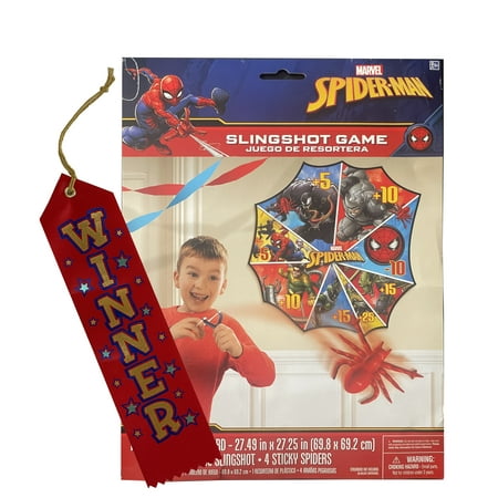 Spiderman Slingshot Party Game Plus Winner Ribbon!