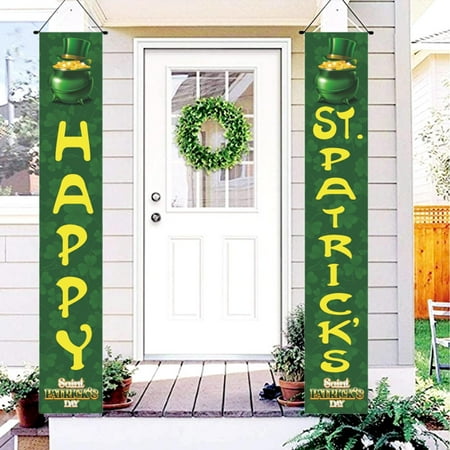 St Patricks Day Couplets Decorated Curtain Banners Decorated Porches Hung Welcome Signs For Family Holiday Parties