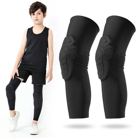 Kids Compression Leg Sleeves -Slip Leg Sleeves with Protective Knee Pads for Basketball Volleyball Skating