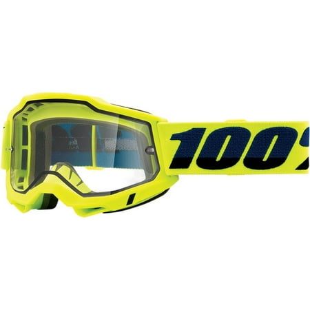 100% Accuri 2 Enduro Goggles with Dual Lens (OSFA  Yellow / Clear Lens)