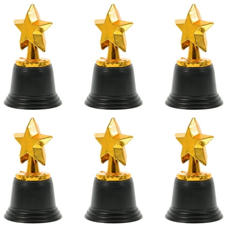 Yuan 6pcs Golden Award Star Trophy Reward Prizes for Party Celebrations Ceremony Appreciation Gift Awards