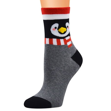 Spftem Christmas Socks Crew Socks Printed Cotton Socks For Women